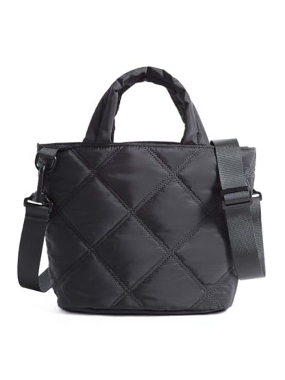 Quilted Puffer Crossbody Bag Lightweight Nylon Tote Purse Travel